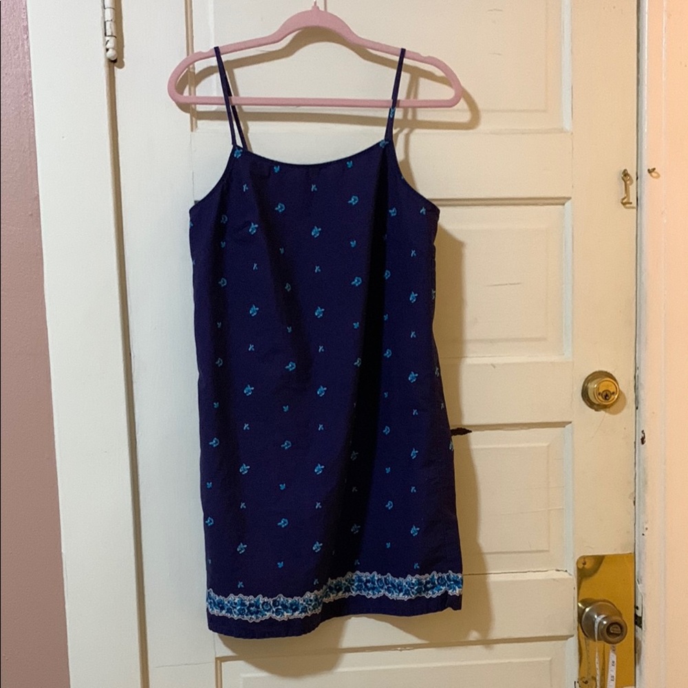 Relativity Navy Blue Nightgown with Light Blue Accents